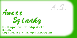 anett szladky business card